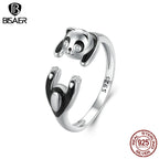 925 Sterling Silver Cute Panda Open Ring