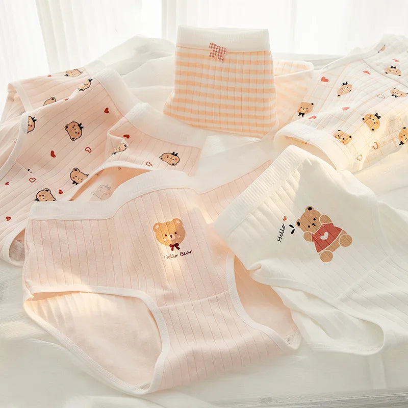 M-XL Women's Cotton Underwear Girls' Cartoon Comfort Briefs Mid Waist Underpants Female Lingerie Breathable Panties Selling
