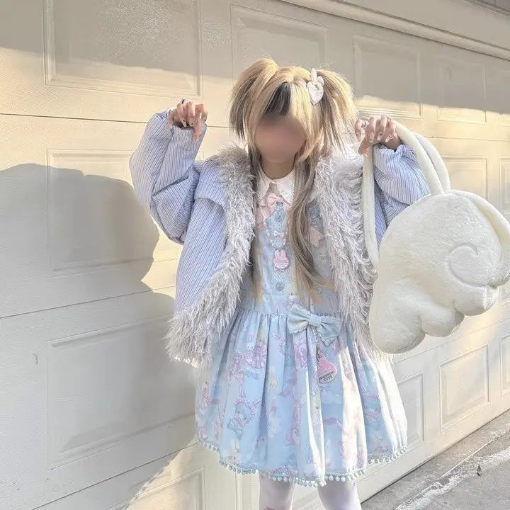 Japanese Y2K White Melting Angel 3D Wing Handbag Women Girls Anime Cute Plush Shoulder Bag Ladies Spacious Underarm Purse 2025