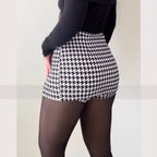 A-Line High Waist Split Mini Skirt