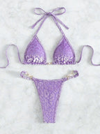 Leopard Halter Mini Thong Bikini