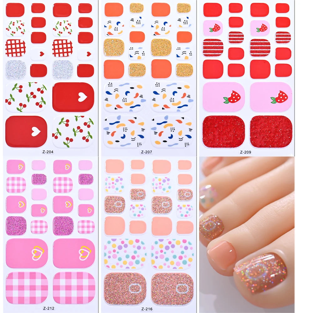 1 set 110 tips Shine Glitter Toenail Stickers