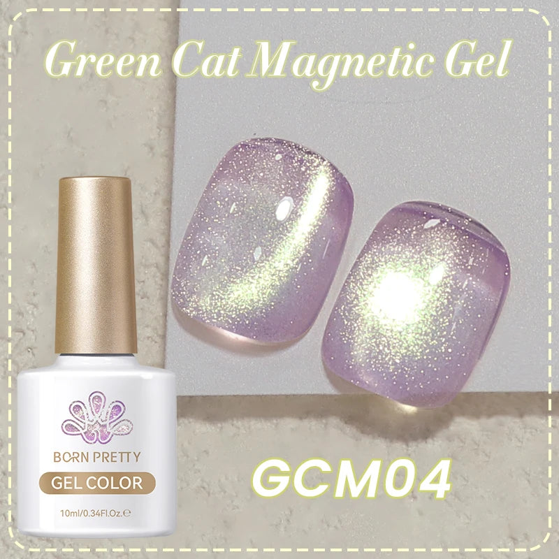 BORN PRETTY 10ml Water Light Cat Magnetic Gel Nail Polish Shining Super Sliver-light Holographics Soak Off UV Gel Varnish