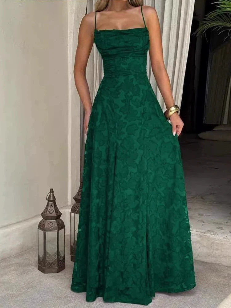Floral Embroidery Maxi Dress