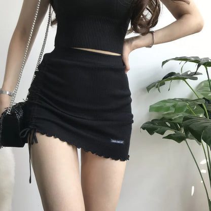 Drawstring A-Line Skirt