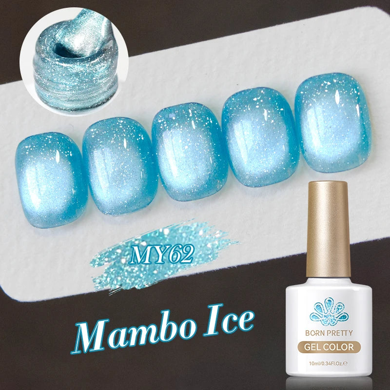 BORN PRETTY 10ml Water Light Cat Magnetic Gel Nail Polish Shining Super Sliver-light Holographics Soak Off UV Gel Varnish