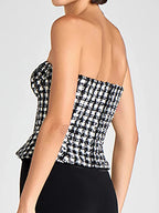 Tweed Strapless Corset Top