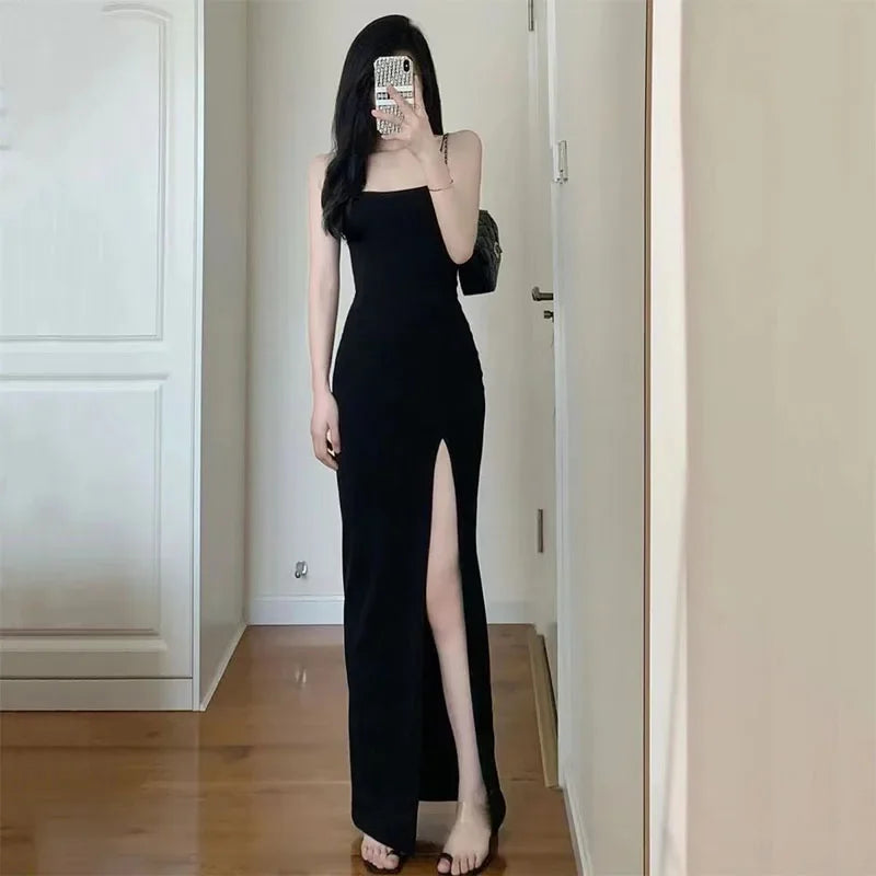 Black Spaghetti Strap Maxi Dress