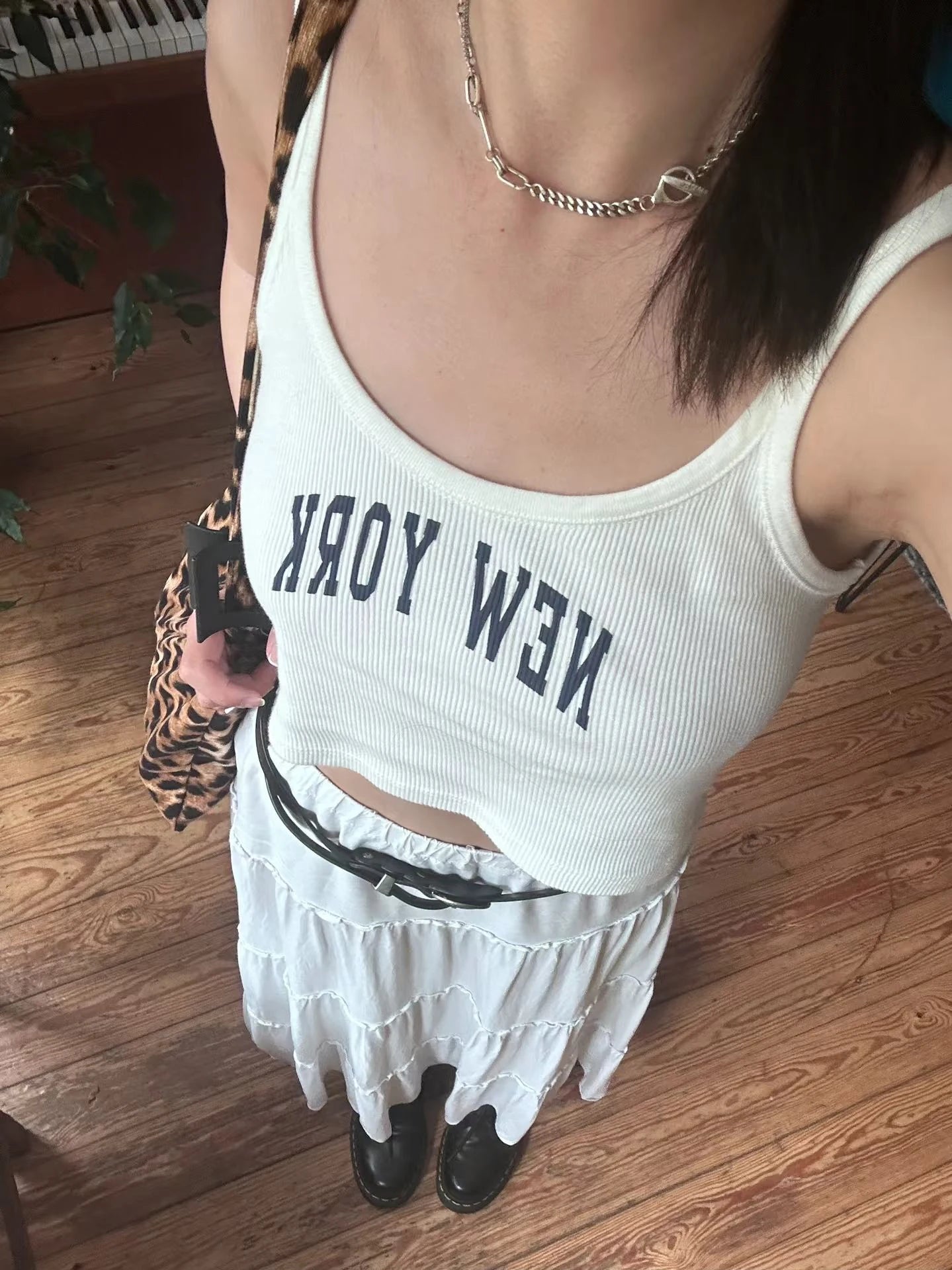 New York Letter Print Tank Top