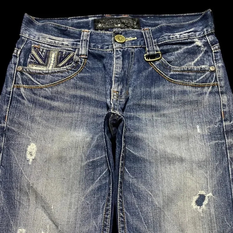 Embroidery Baggy Jeans