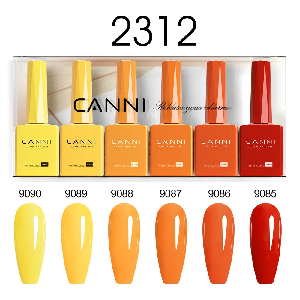 CANNI Nail Gel Polish Set Upgraded HEMA FREE Summer Nails Smooth Texture Ultra Gloss Top Coat Pigmented Gel Soak off UV LED Gel
