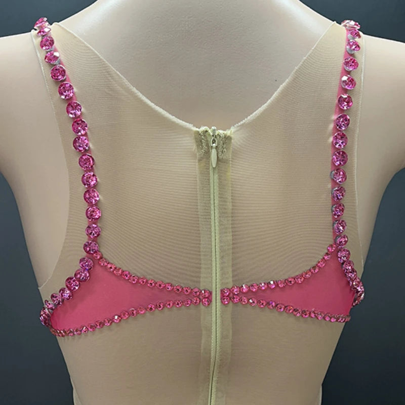 Mesh Rhinestones Dress
