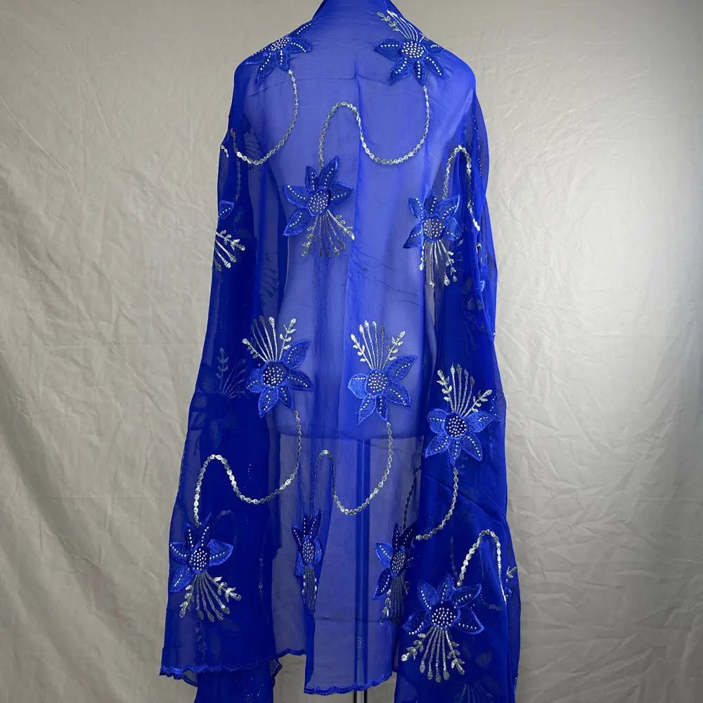 2025 New Dubai Scarf For Muslim Women African Chiffon Big Hijab Islam Hijab Pashmina Turban Headscarf Embroidery Shawls