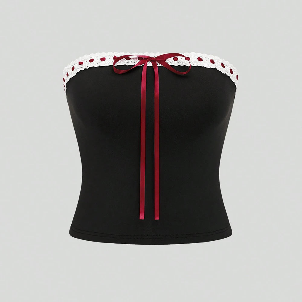 Lace Trim Tube Top
