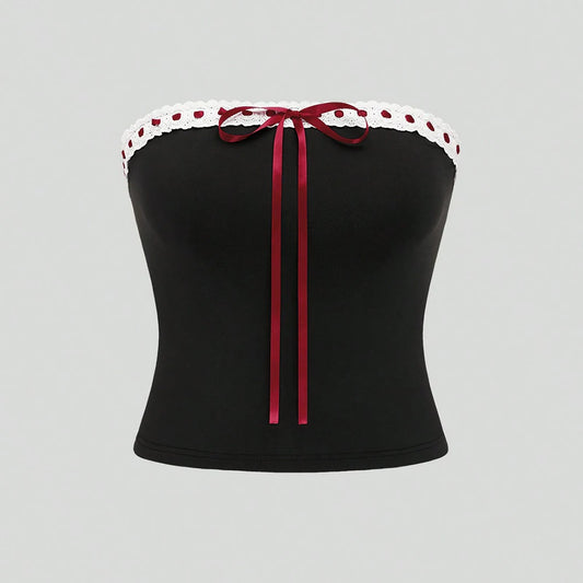 Lace Trim Tube Top