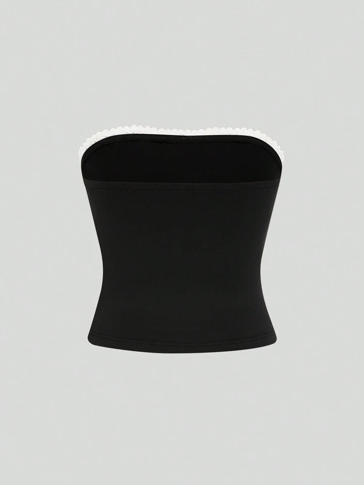 Lace Trim Tube Top