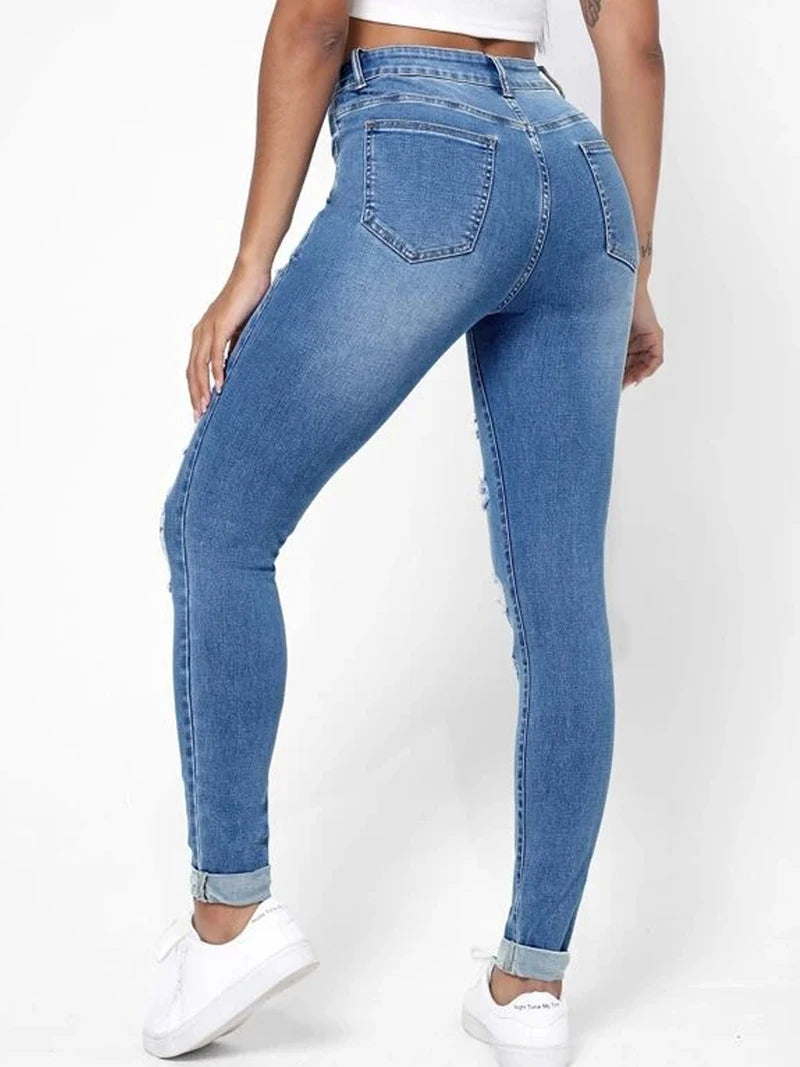 Ripped Holes Casual Skinny Jeans