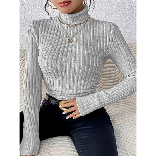 Ribbed Knit Turtleneck