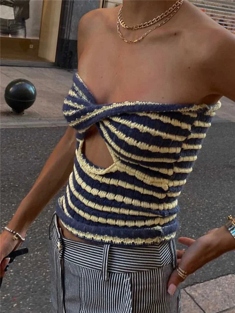 Tossy Off Shoulder Knit Tube Top