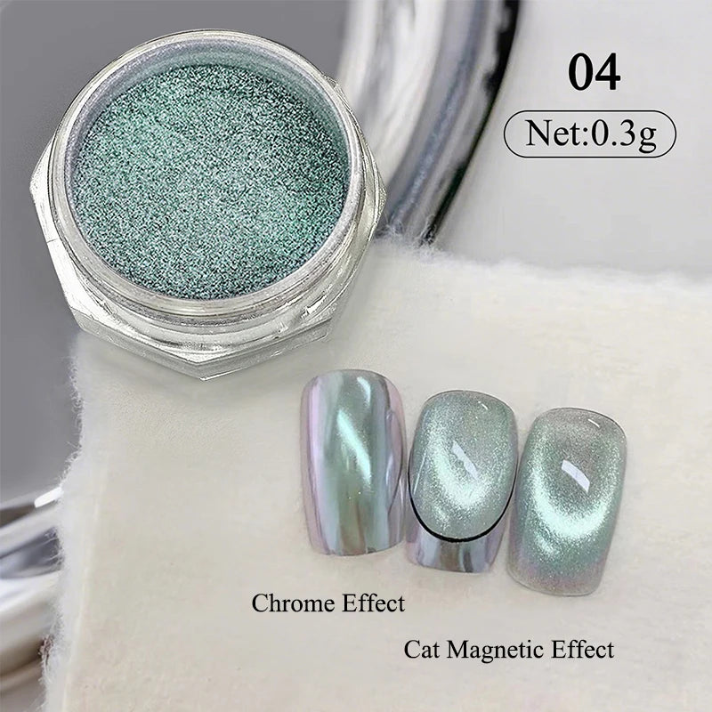 Water Light Purple Cat Magnetic Nail Powder Glitter Cat Magnet Effect Metallic Nail Pigment Dust Nail Art Supplies Decoration