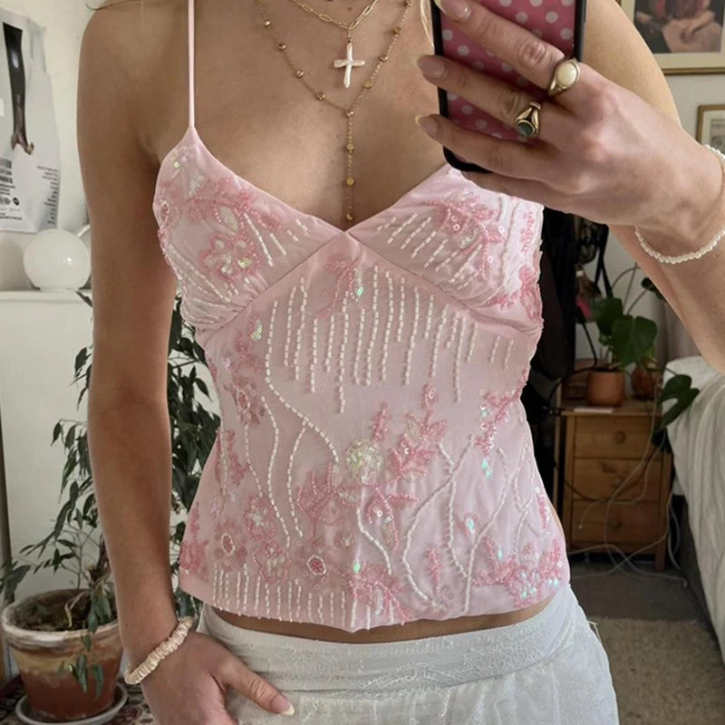 Sequin Rhinestones Tank