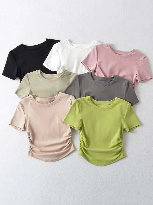 Crew Neck Short Sleeve Cotton Tee