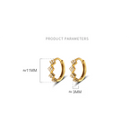 925 Sterling Silver Geometric Diamond Pavé CZ Zircon Charm Hoop Earrings