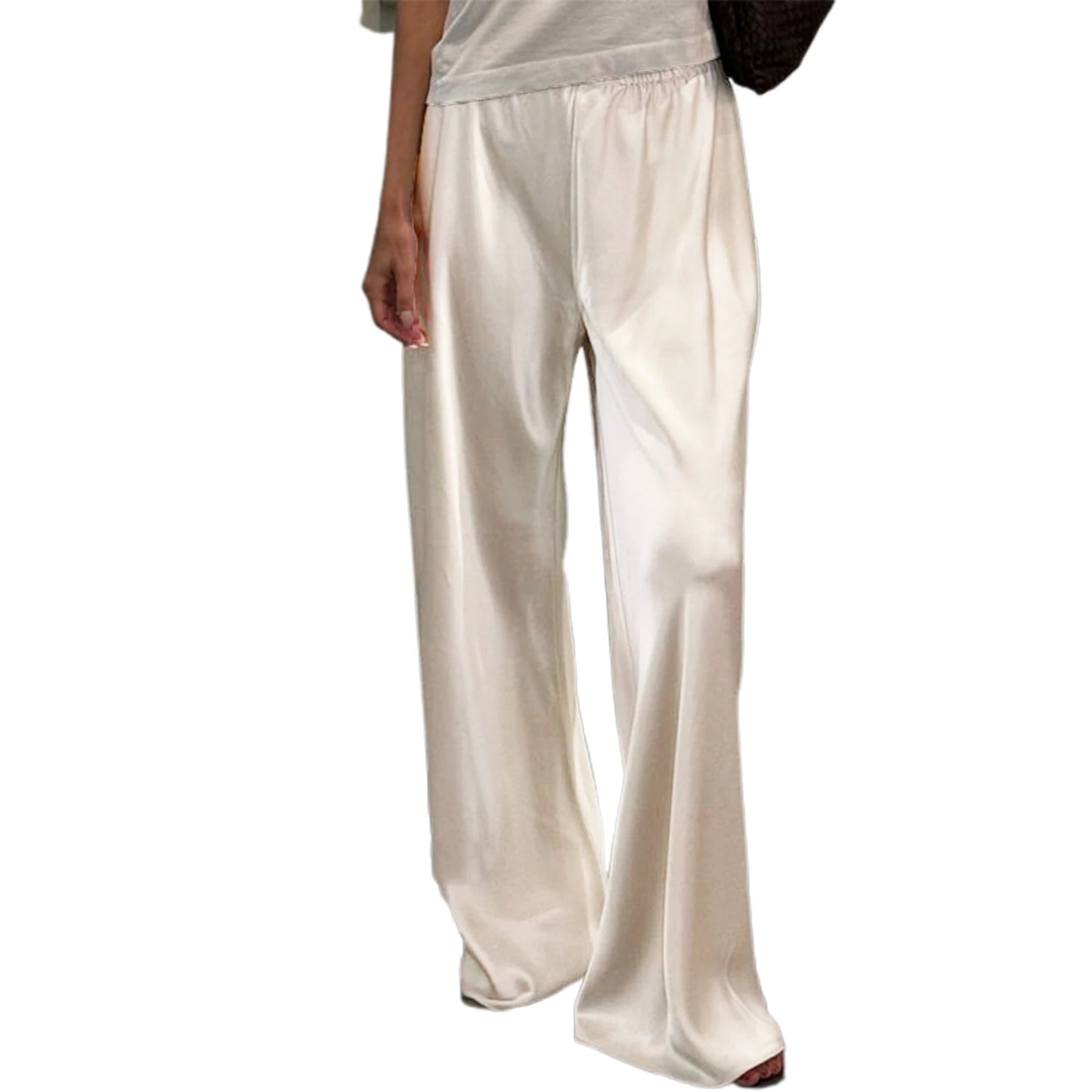 Chic Satin Wide Leg Dress Pants