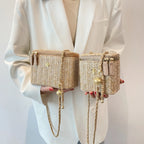 Mini Straw Bucket Crossbody