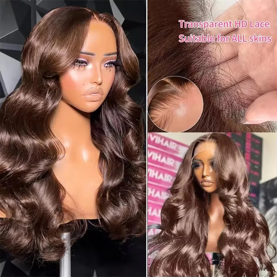 Chocolate Brown Brazilian Body Wave Wig