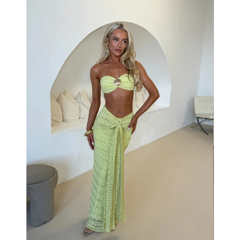 Long Dress Cover Up Bikini Set