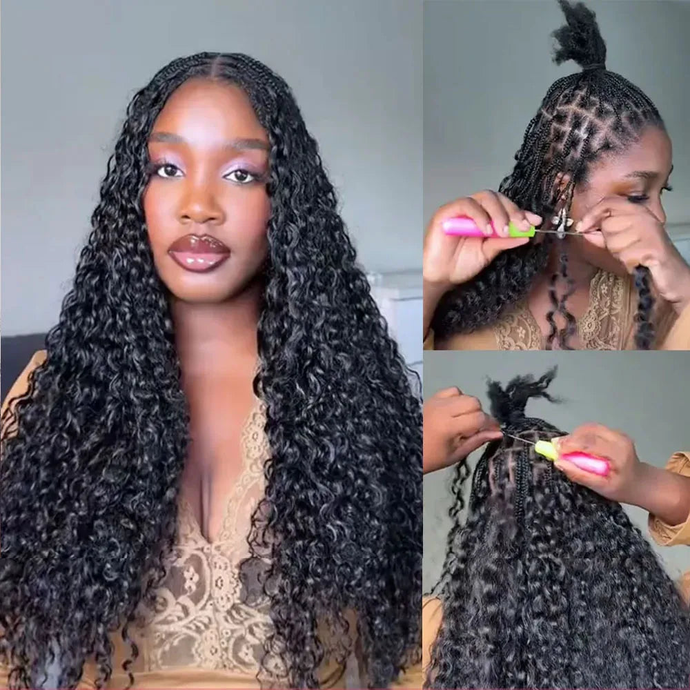 Burmese Curly Miracle Knots Crochet Human Hair For Braiding Boho Braids 100% Human Hair Extensions Feathered Human Crochet Hair