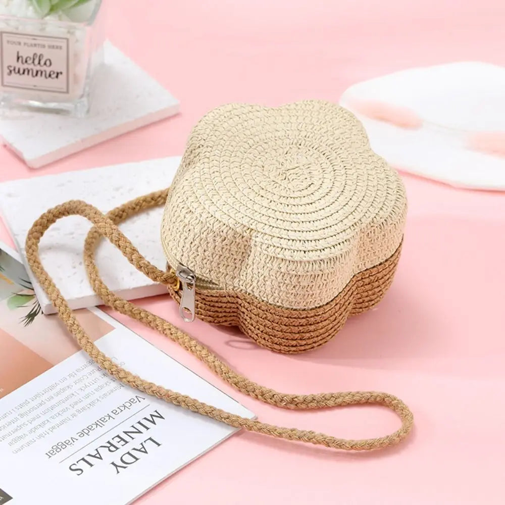 Flower Woven Crossbody Bag