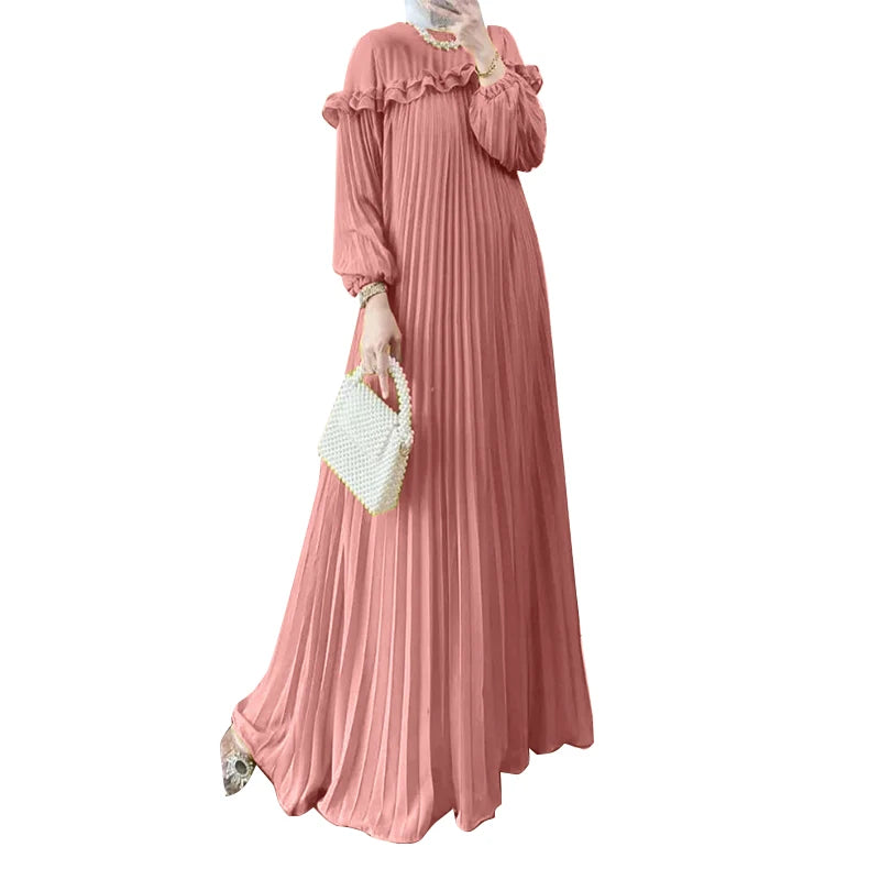 Long Sleeve Pleated Sundress