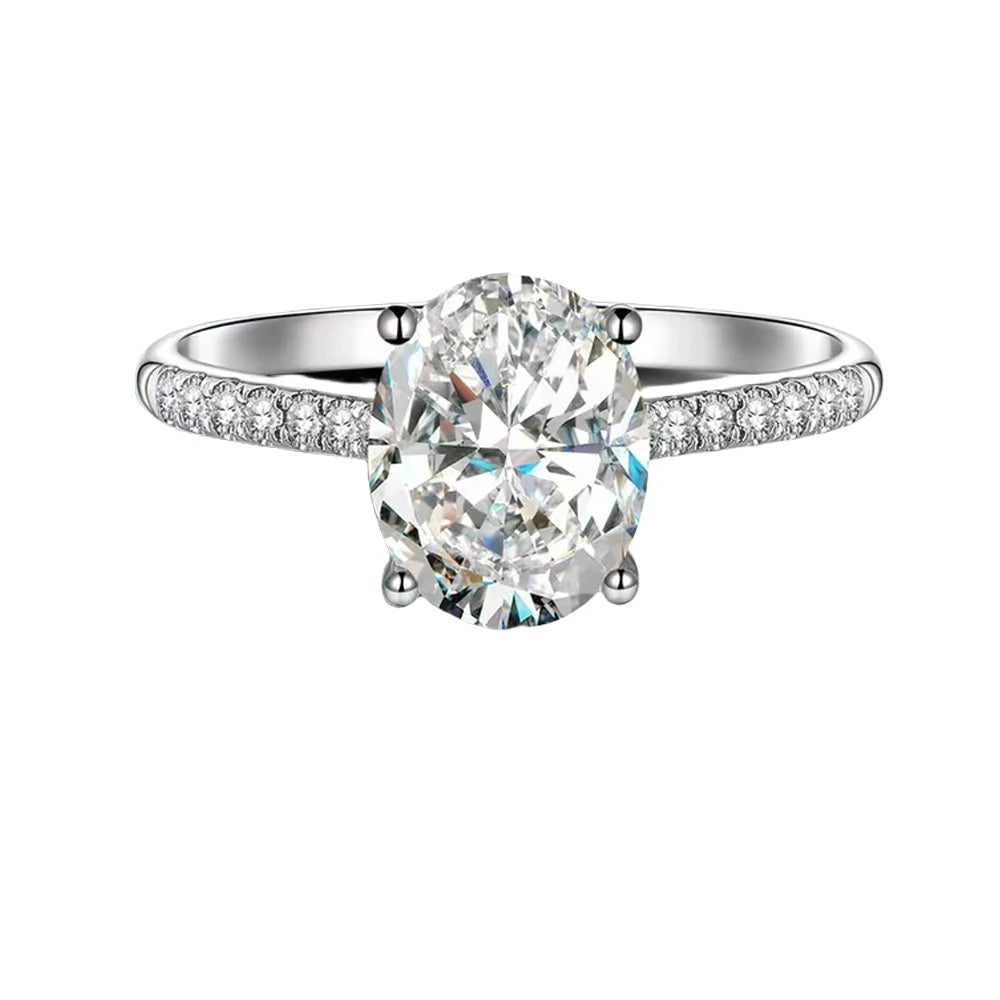 Oval Cut Moissanite Rings S925 Silver