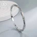 925 Sterling Silver Geometry Totem Open Bracelet