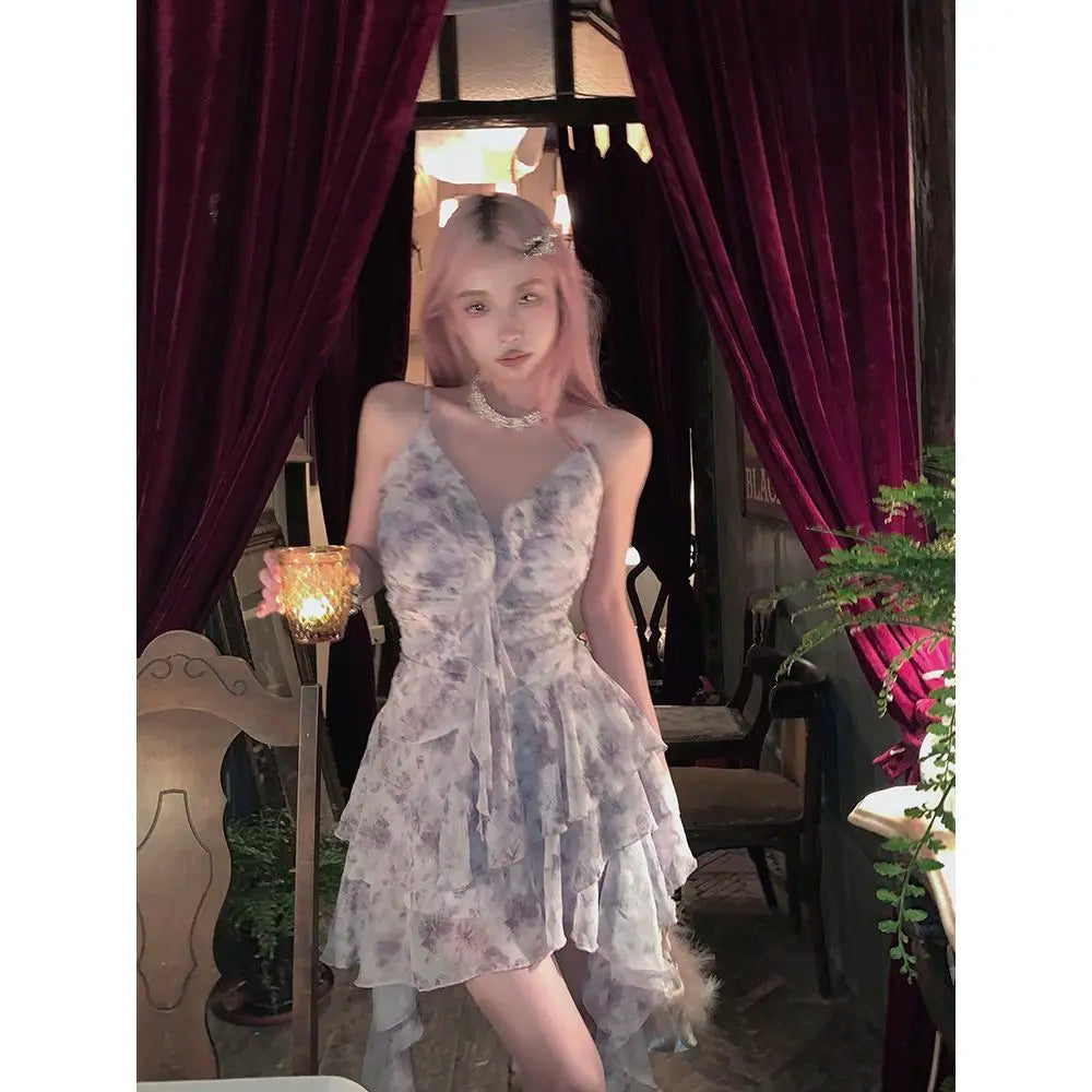 Irregular Design Strap Camisole Dress