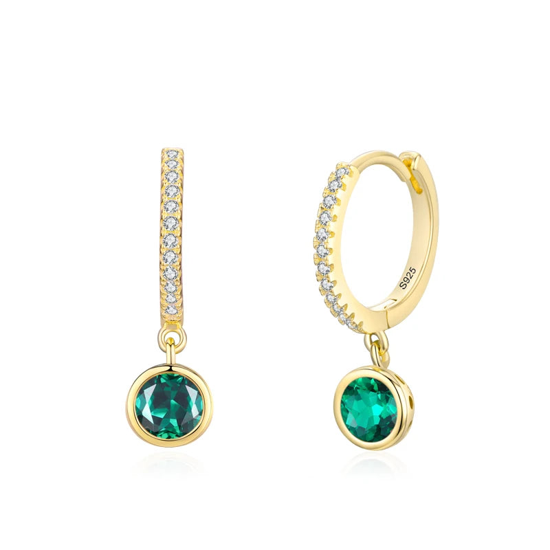 925 Sterling Silver Sparkling Circle Multicolour Crystal Hoop Earrings