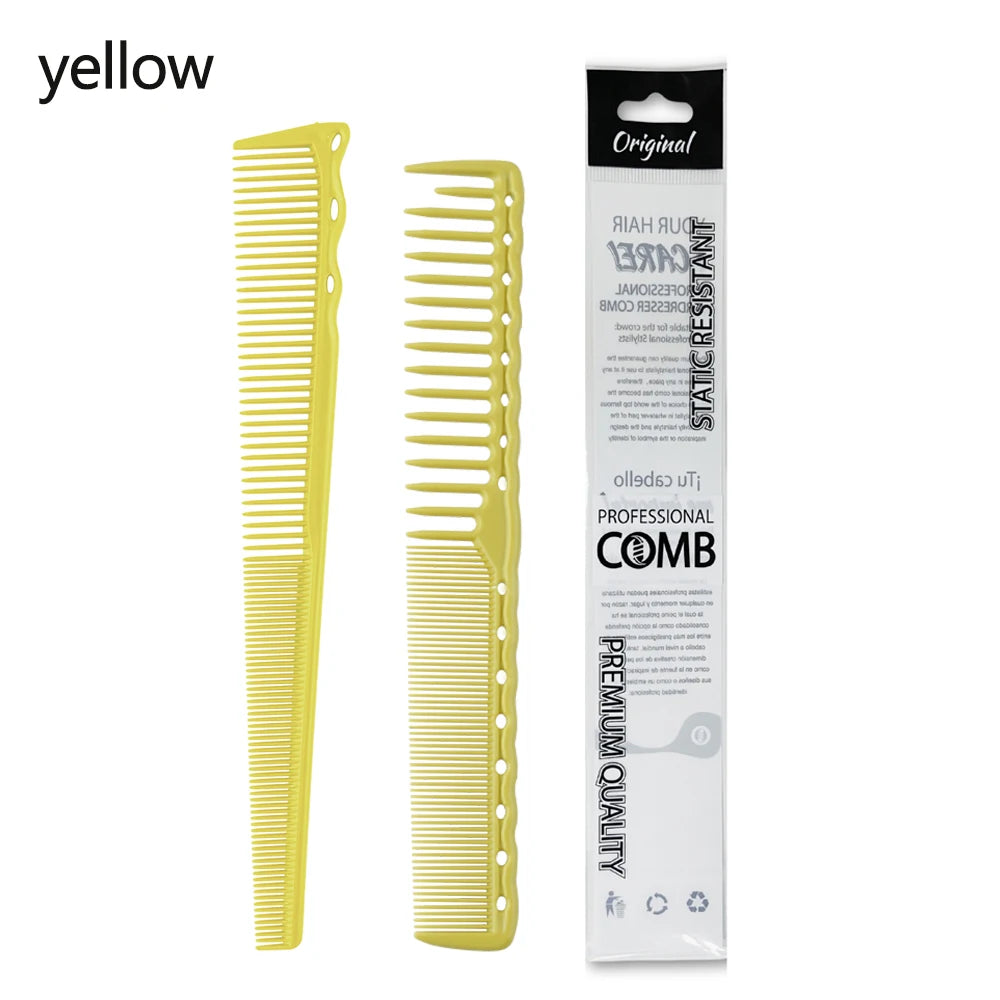 2PCS Set Professional Barbershop Hairdressing Dense Teeth Comb Anti-Static Edge Corner Comb Flat Haircut Styling Trimming Tools