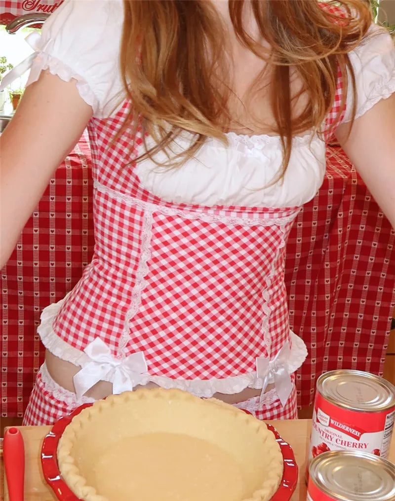 Gingham Skirt Set