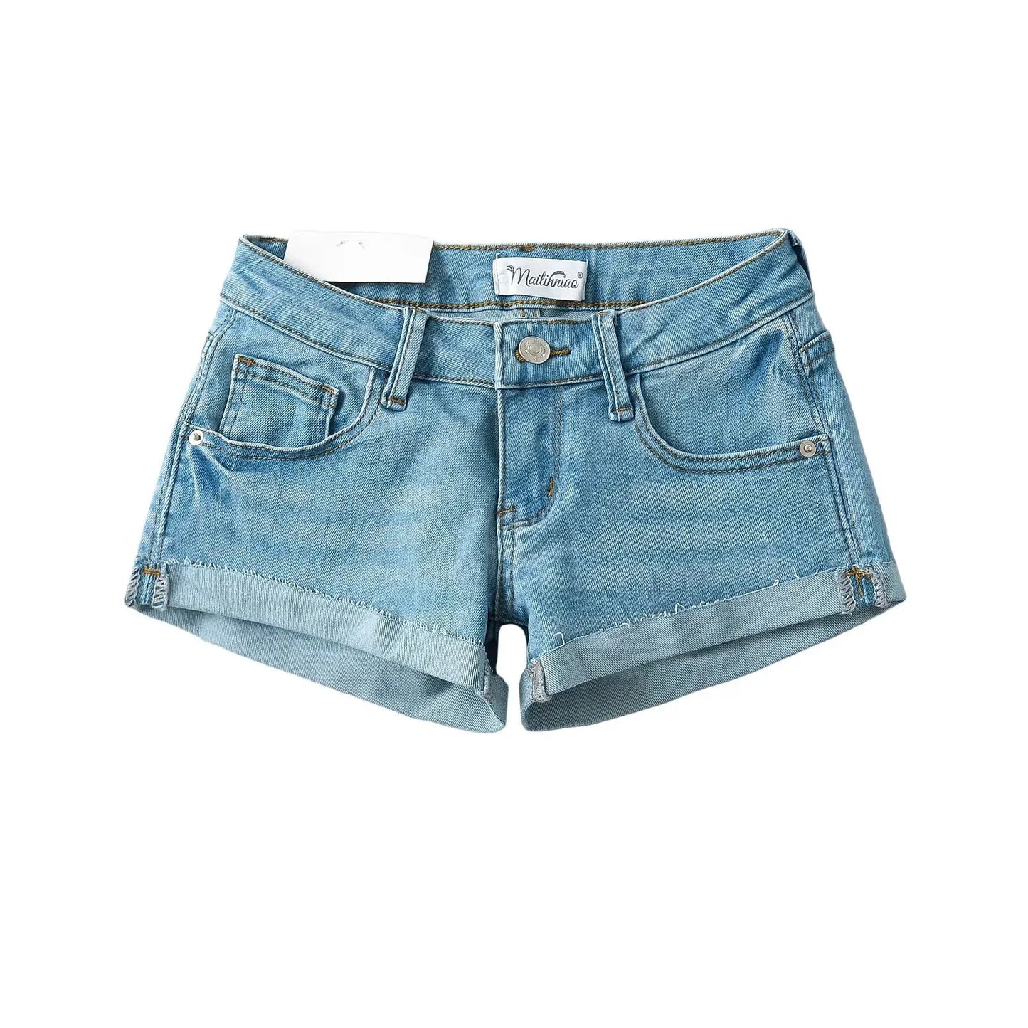 Denim Low Waist Jean Shorts