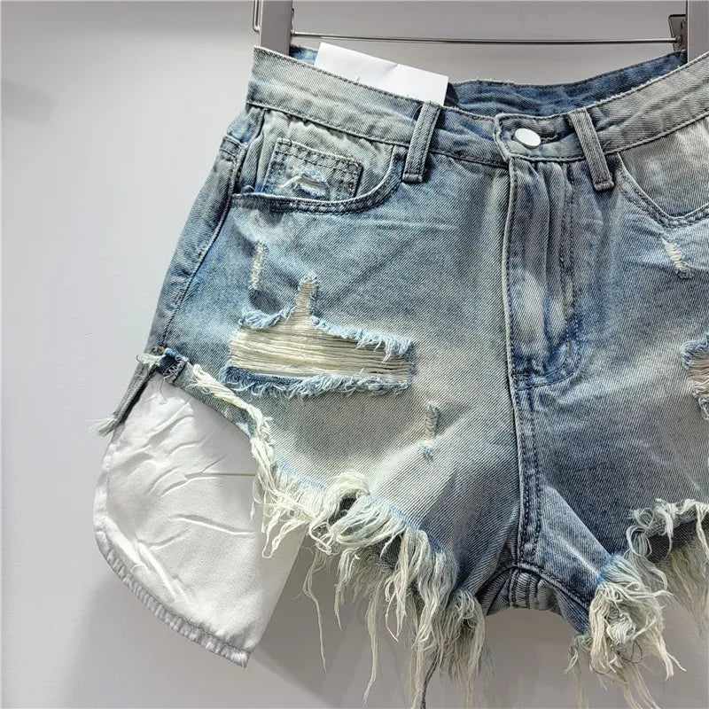 Distressed Denim Shorts