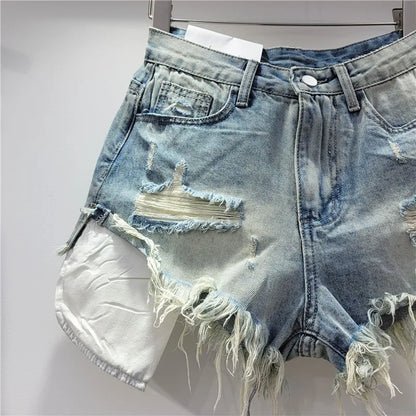 Distressed Denim Shorts