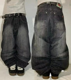 Embroidery Baggy Jeans