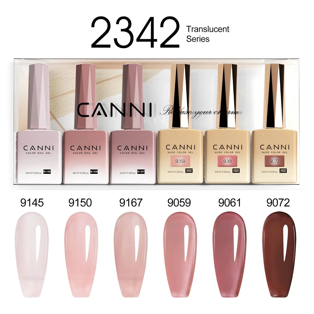 CANNI Nail Gel Polish Set Upgraded HEMA FREE Summer Nails Smooth Texture Ultra Gloss Top Coat Pigmented Gel Soak off UV LED Gel