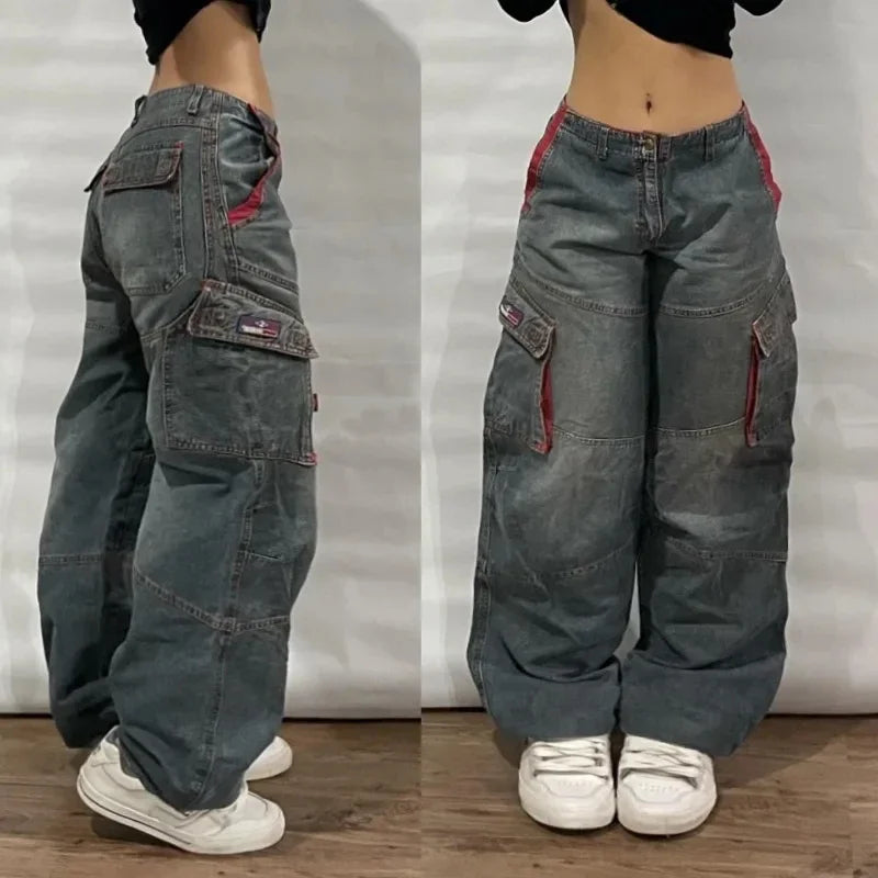 Embroidery Baggy Jeans