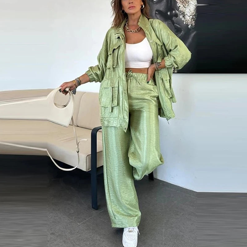 Zip Sweater & Long Pant Set