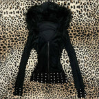 Zip-Up Hoodie with Faux Fur Trim Hood