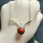 Natural 925 Silver Inlaid Purple Gold Sand Rose Pendant