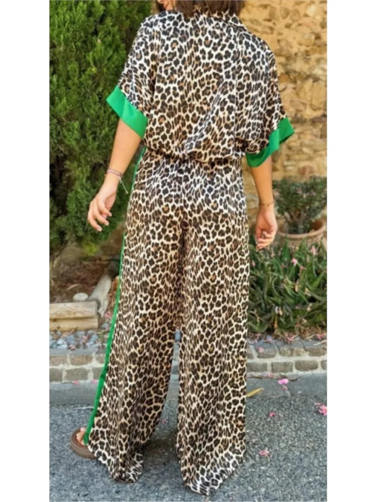 Leopard Print Trousers Set
